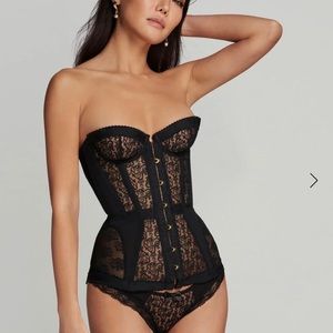 Agent Provacateur Black Lace and Nude Corset